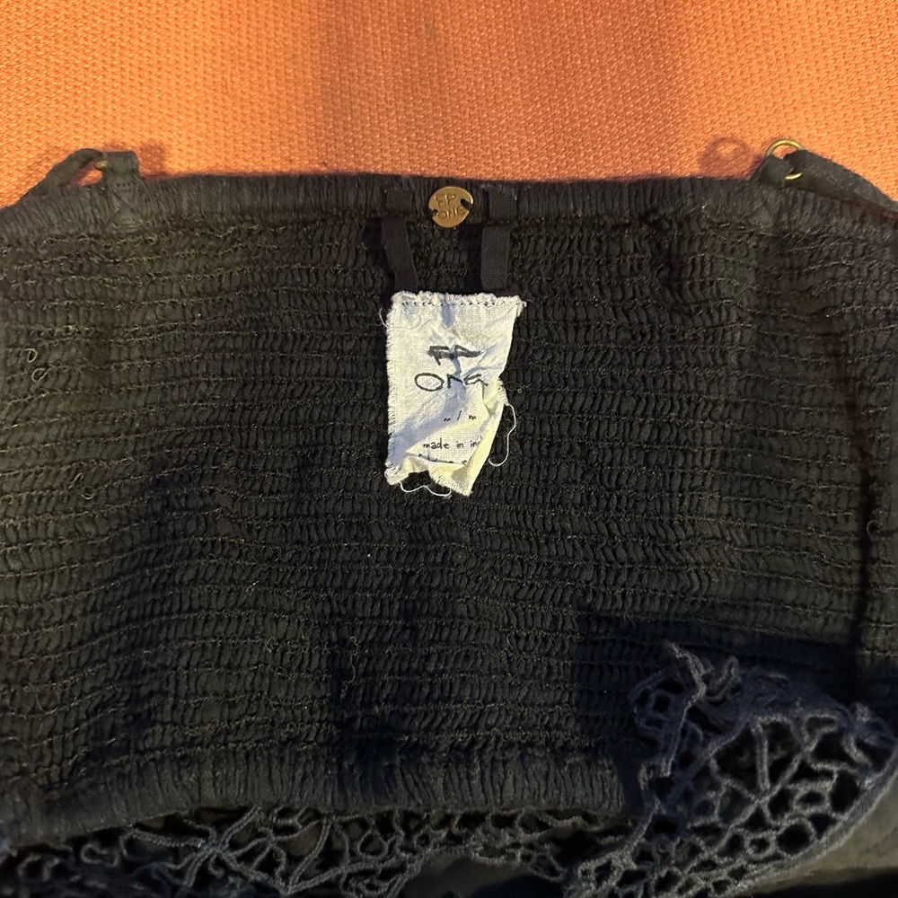 Free People FP One Geo Lace Bralette Black Medium Boho Lace Trim - Picture 5 of 7